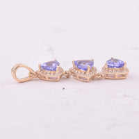 1.59 Ct Trillion Tanzanite 9K Gold Pendant