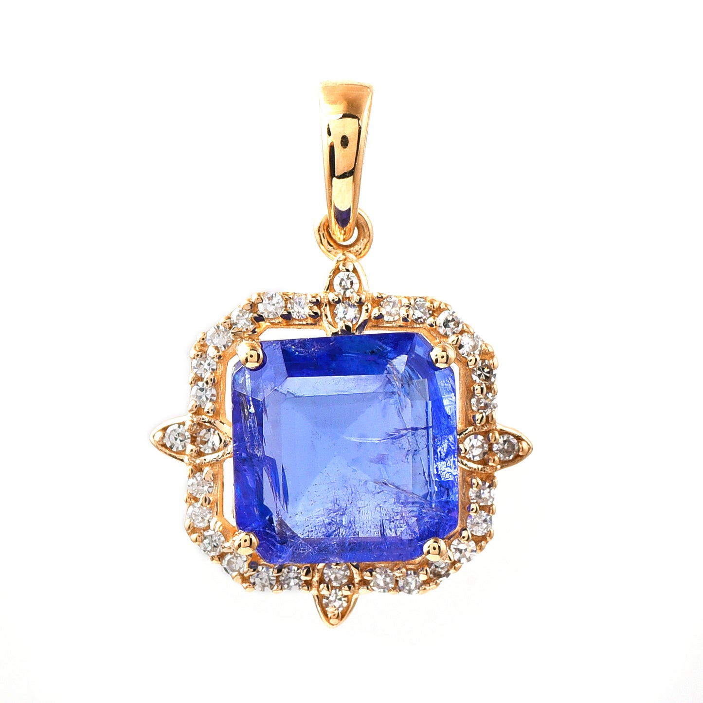 2.16 Ct Octagon Tanzanite 14K Gold Pendant