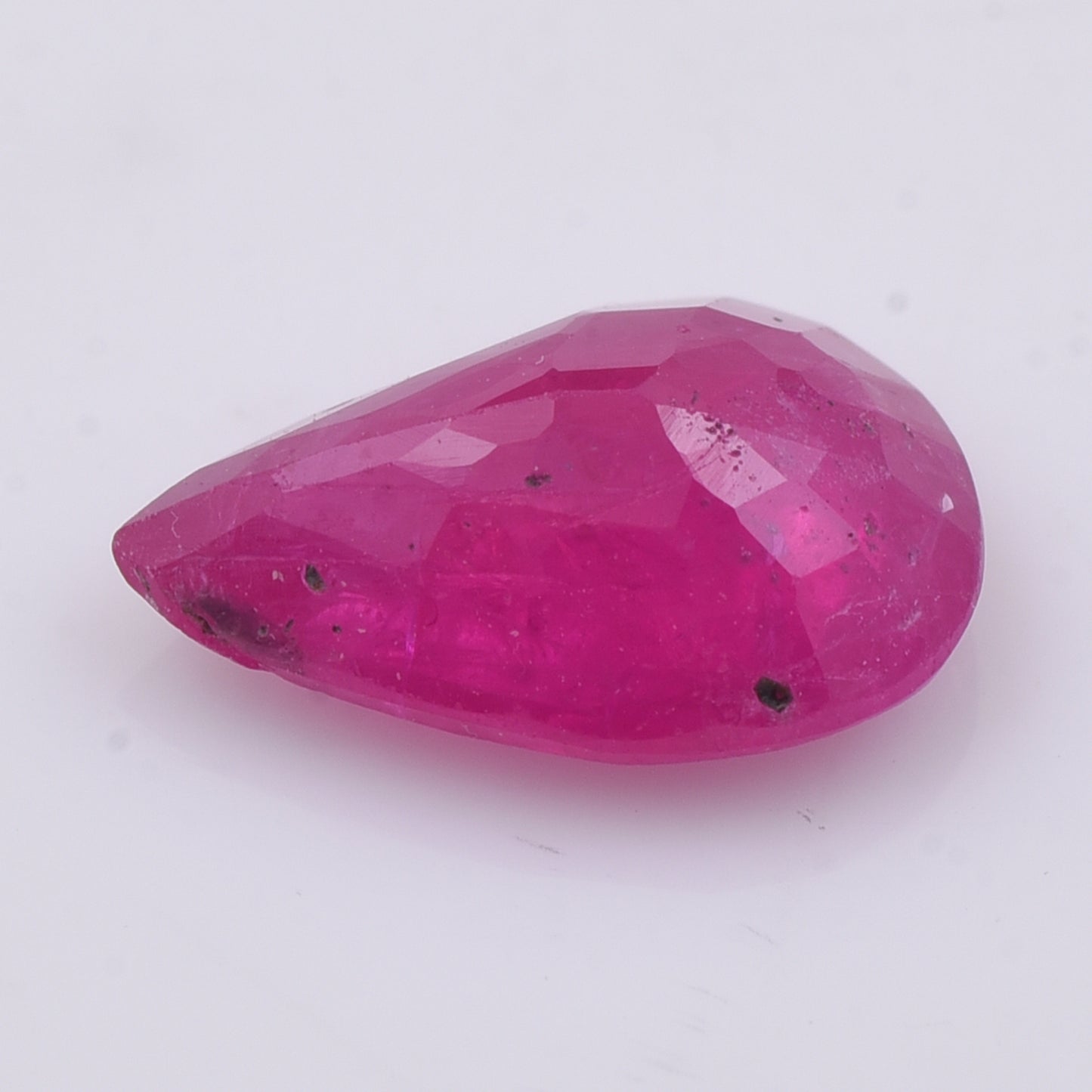1.58 Natural Corundum With Lead Glass Ruby With Lead Glass Pear Mixed Cut Gemstone