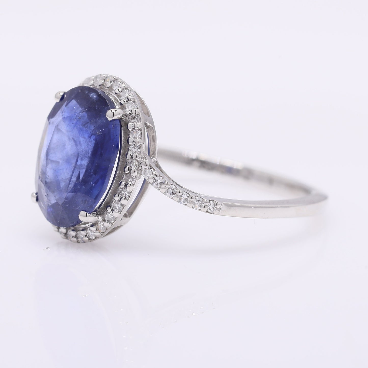 2.78 Ct Oval Mixed Cut Natural Sapphire 950 Platinum Ring
