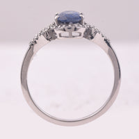 1.39 Ct Oval Mixed Cut Natural Sapphire 950 Platinum Ring