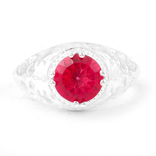 2.55 Ct Round Pink Topaz 925 Sterling Silver Ring