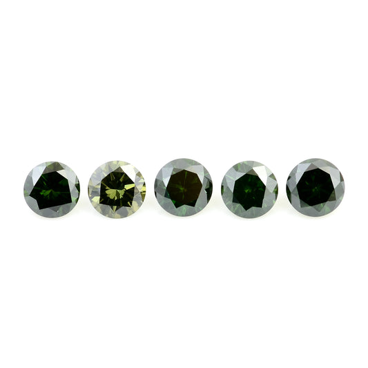 0.74 Green Diamond Round Loose Gemstone