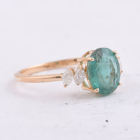 1.78 Ct Oval Natural Emerald 14K Gold Ring