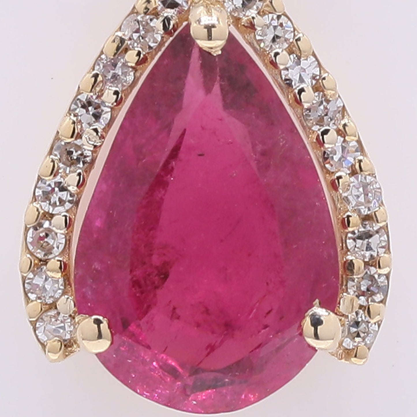 1.11 Ct Pear Mixed Cut Natural Pink Tourmaline 14K Gold Pendant