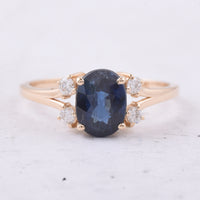 2.00 Ct Oval Natural Sapphire 14K Gold Ring