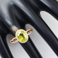 2.38 Ct Oval Mixed Cut Natural Green Sapphire 14K Gold Ring