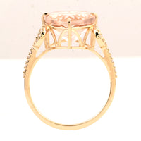 4.45 Carats Natural Beryl Morganite 14K Gold Ring