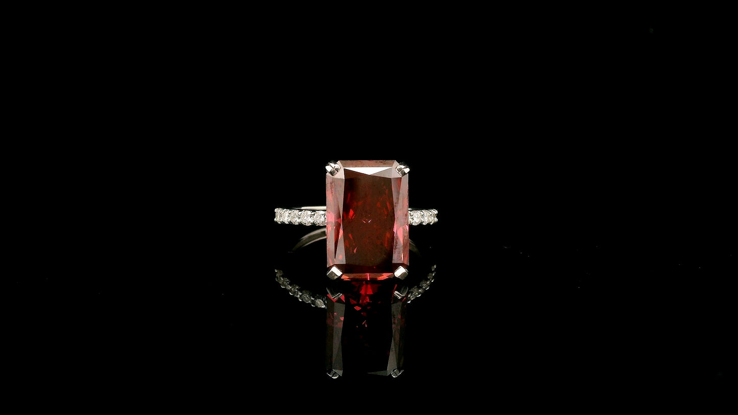 7.35 Carats Pink Lab Grown Diamond 14K Gold Ring