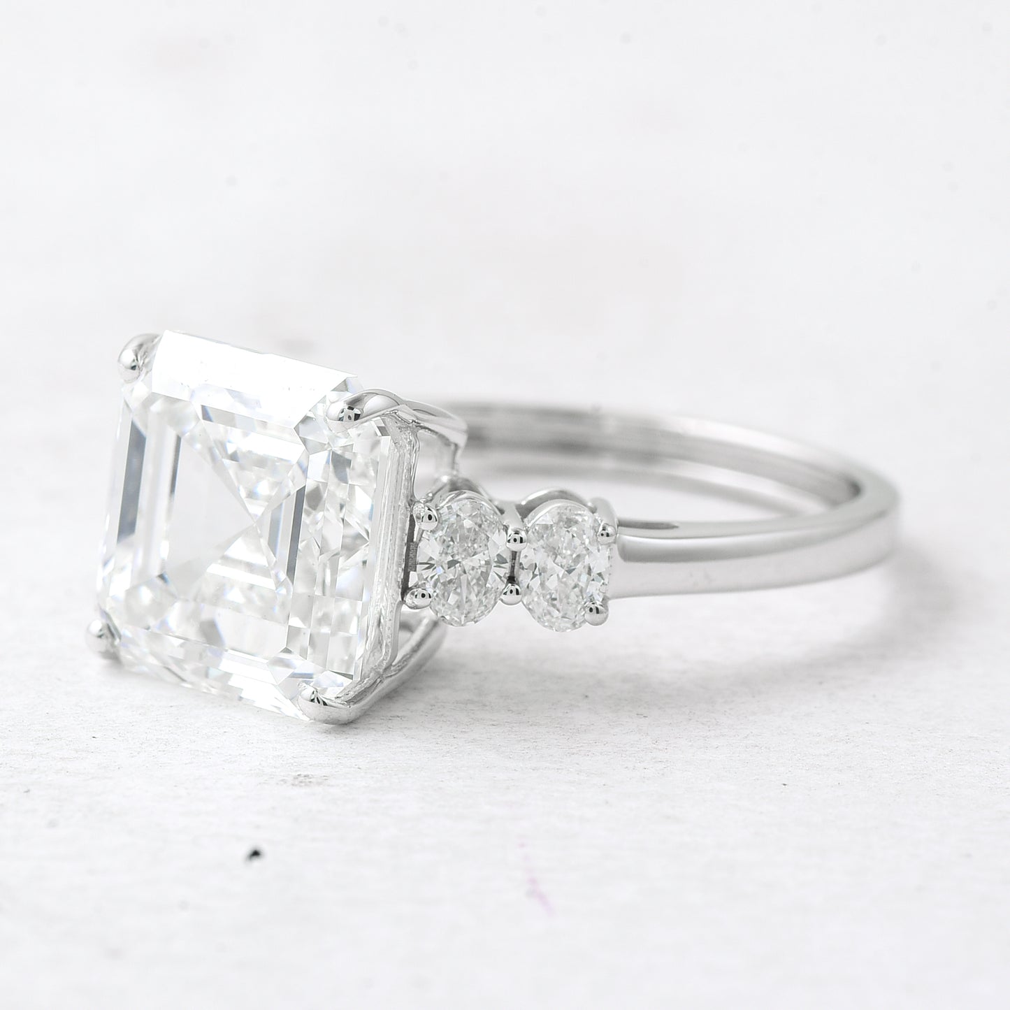 5.49 Ct Asscher Lab Grown Diamond 14K Gold Ring