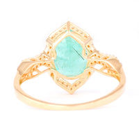 2.26 Ct Oval Natural Emerald 14K Gold Ring