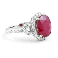 5.72 Ct Oval Ruby 950 Platinum Ring