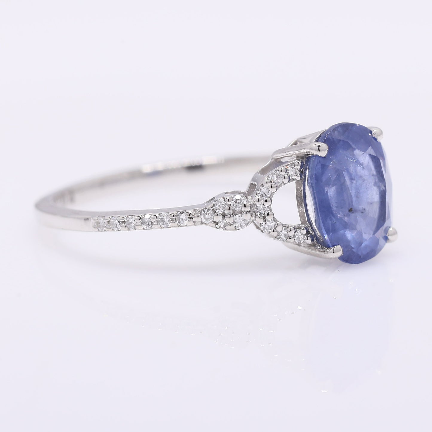 2.25 Ct Oval Mixed Cut Natural Sapphire 950 Platinum Ring