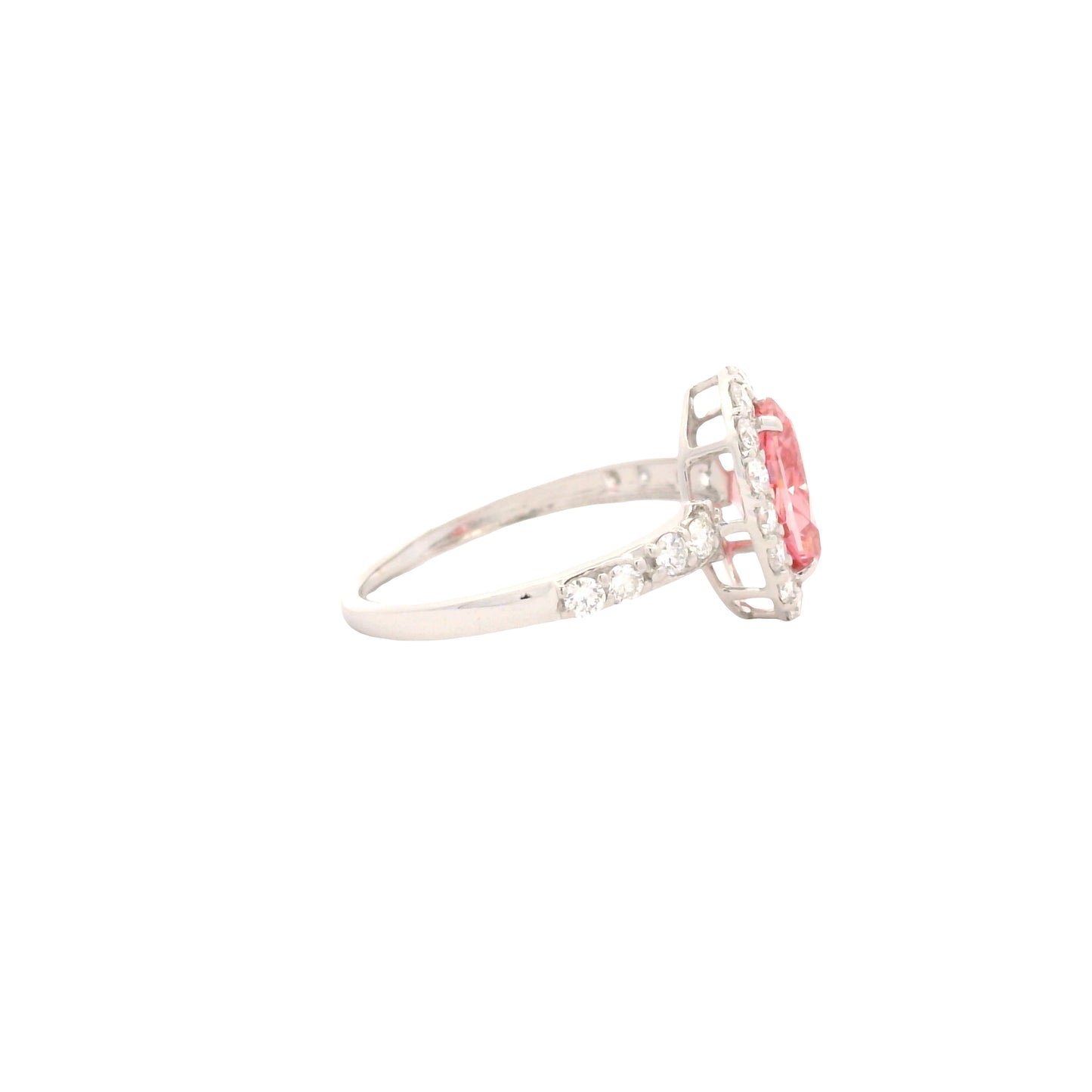 2.20 Carats Pink Lab Grown Diamond 14K Gold Ring