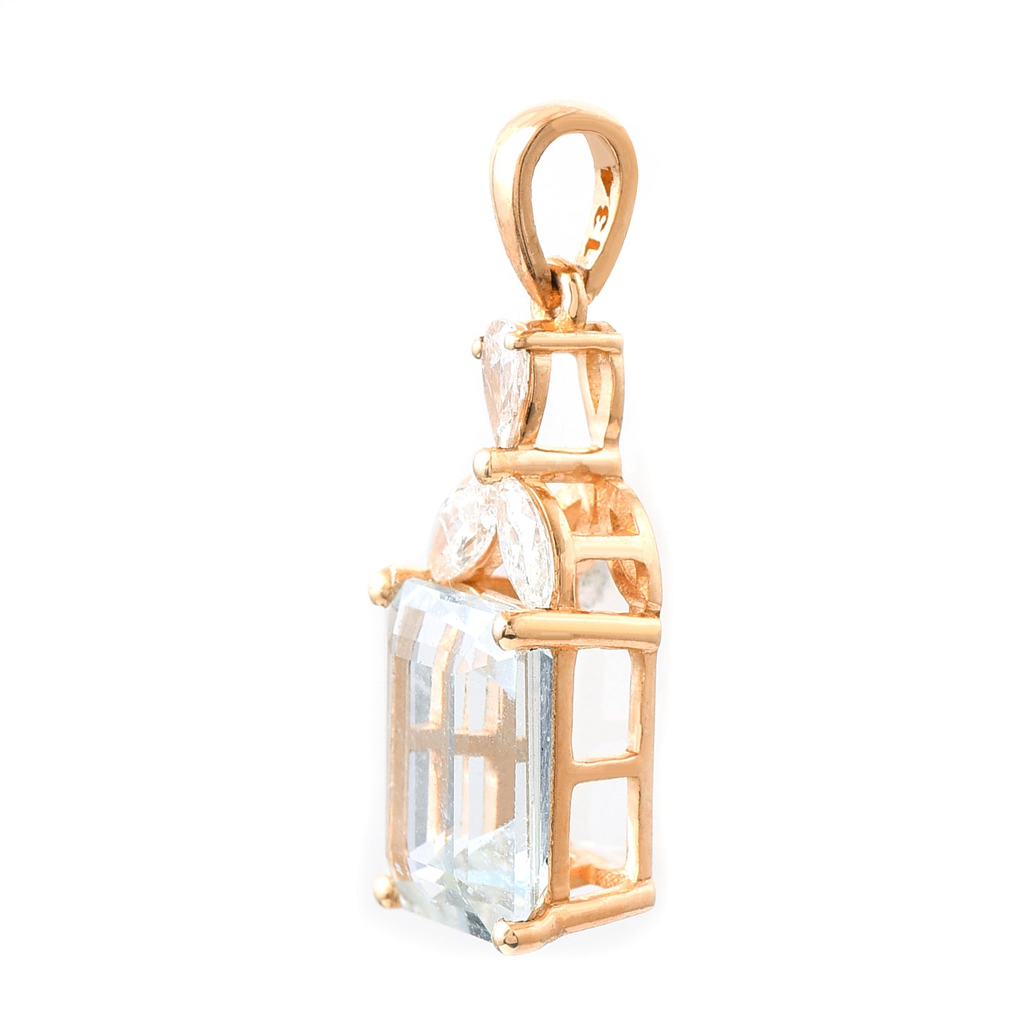 2.14 Ct Octagon Aquamarine 14K Gold Pendant