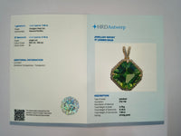 8.02 Ct Octagon Natural Eridot 14K Gold Pendant