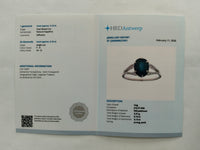 3.23 Ct Oval Mixed Cut Natural Sapphire 950 Platinum Ring