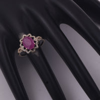 2.58 Ct Oval Ruby 9K Gold Ring