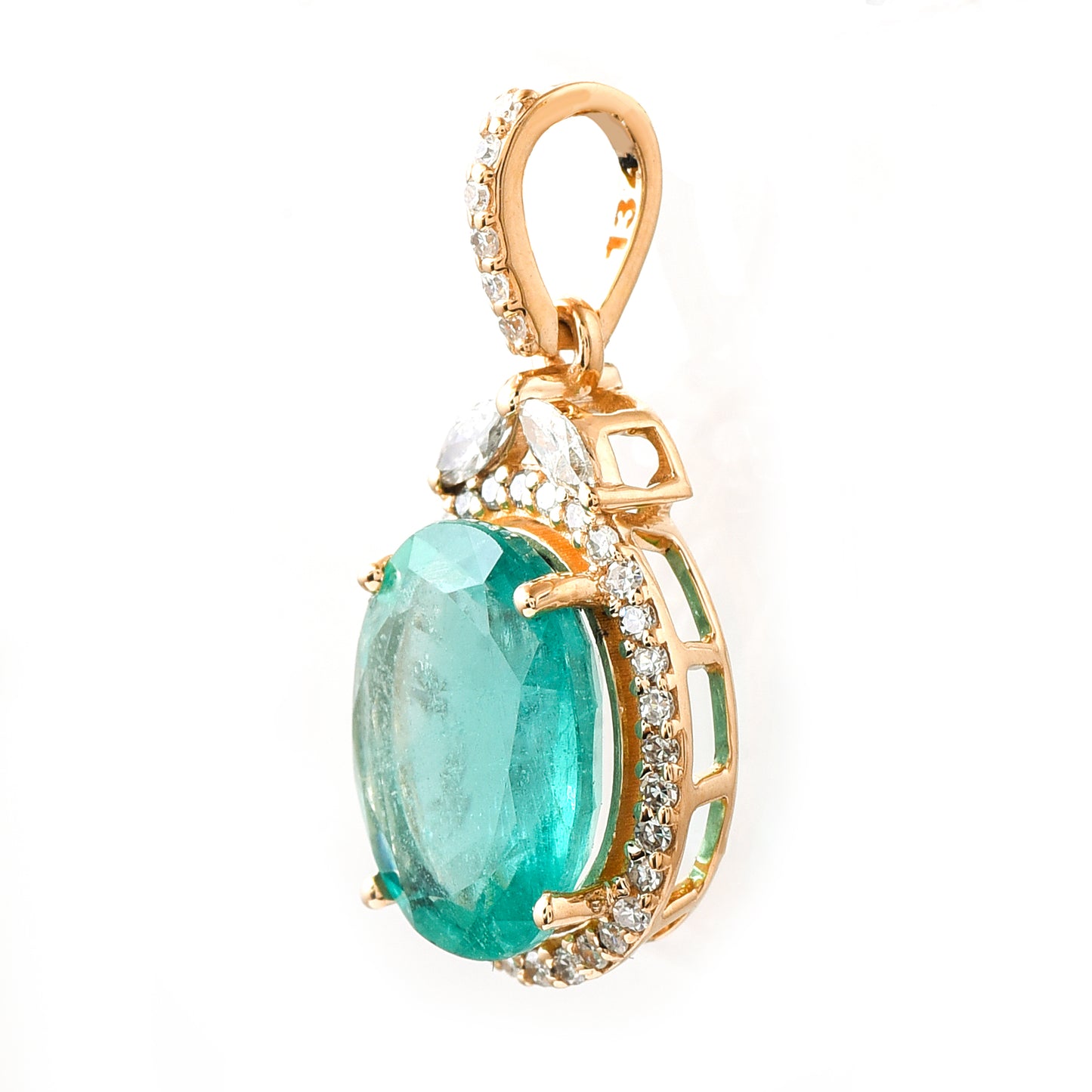 2.36 Ct Oval Emerald 14K Gold Pendant