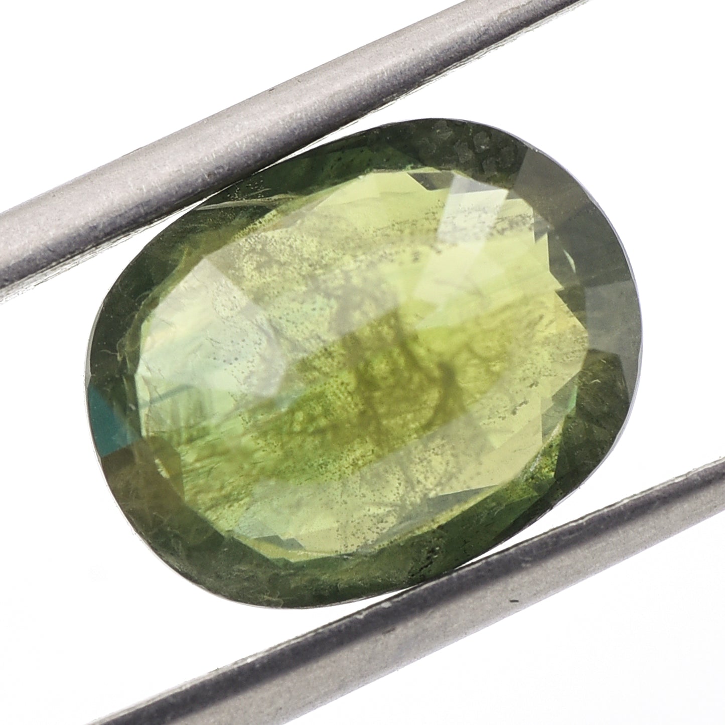 6.11 Natural Corundum Green Sapphire Oval Mixed Cut Gemstone