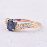 1.43 Ct Oval Natural Sapphire 14K Gold Ring