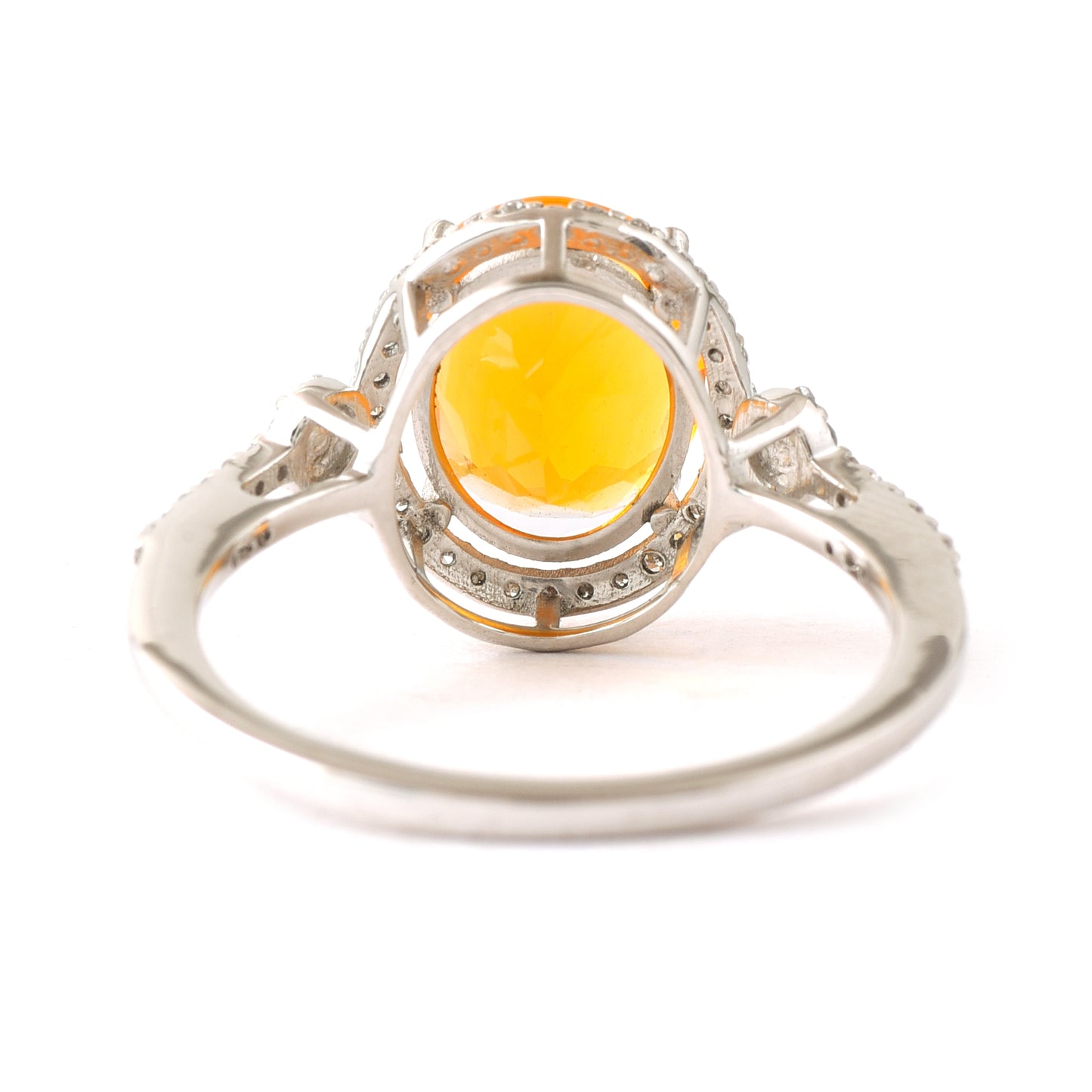 1.96 Ct Oval Mixed Cut Natural Fire Opal 950 Platinum Ring