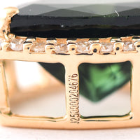 2.12 Ct Triangle Mixed Cut Natural Green Tourmaline 14K Gold Pendant