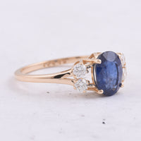 2.08 Ct Oval Natural Sapphire 14K Gold Ring