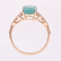 2.39 Ct Oval Mixed Cut Natural Emerald 14K Gold Ring