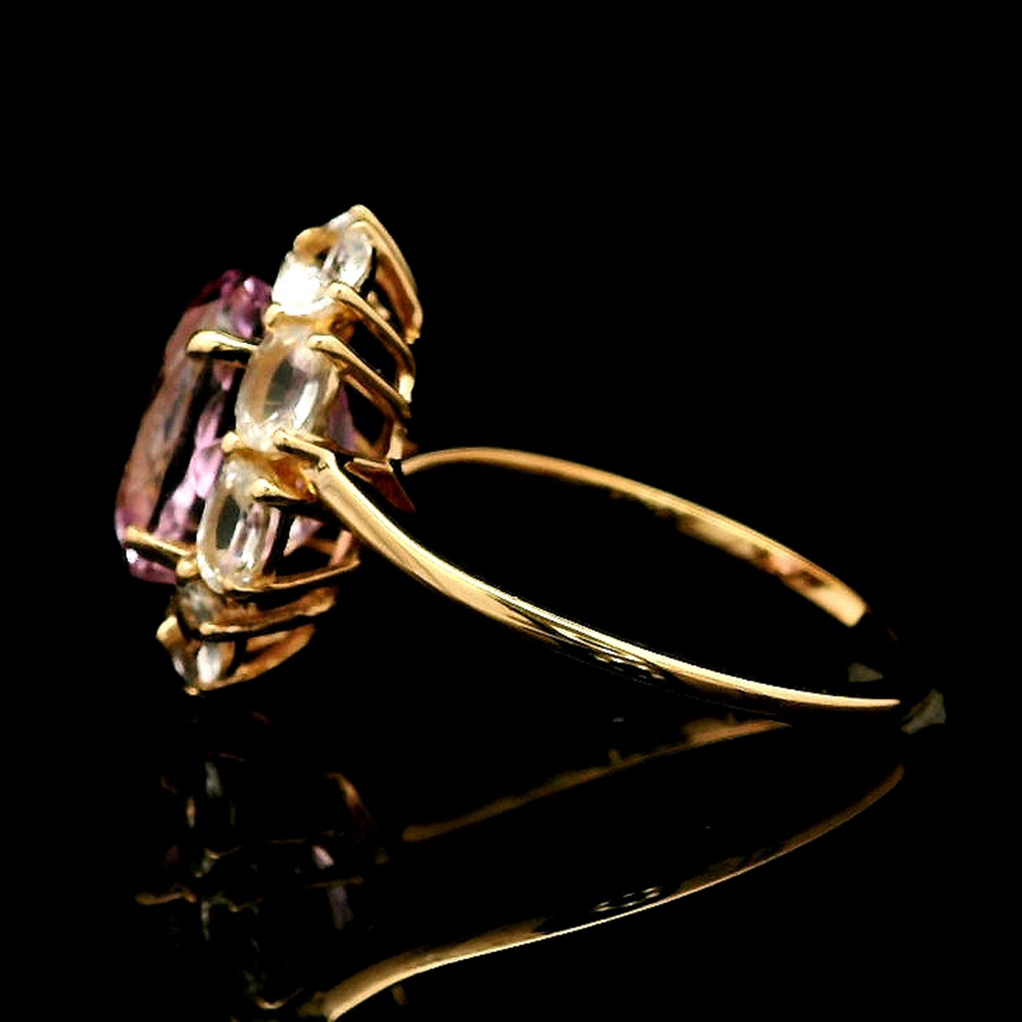 5.92 Ct Oval Kunzite 14K Gold Ring