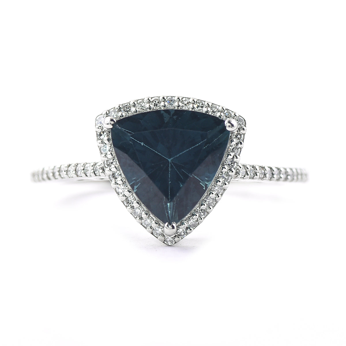 2.11 Ct Triangle Mixed Cut Natural Tourmaline 950 Platinum Ring