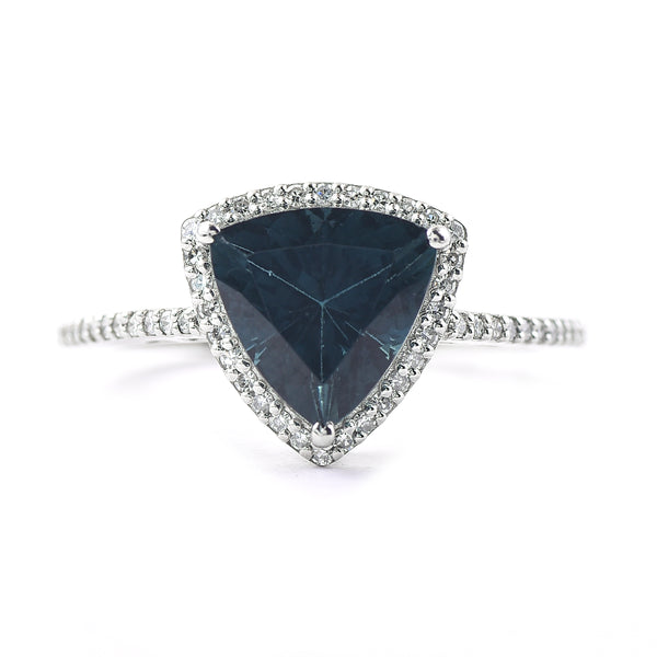 2.11 Ct Triangle Mixed Cut Natural Tourmaline 950 Platinum Ring