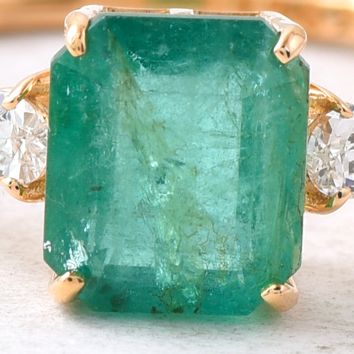 1.82 Ct Octagon Step Cut Natural Emerald 14K Gold Ring