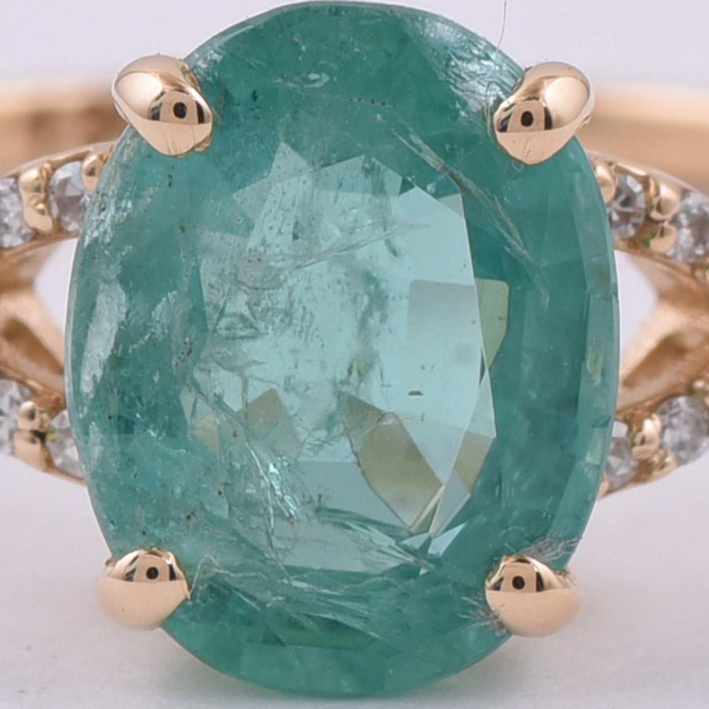 1.64 Ct Oval Natural Emerald 14K Gold Ring