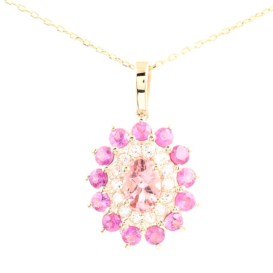 1.40 Ct Oval Tourmaline 14K Gold Pendant