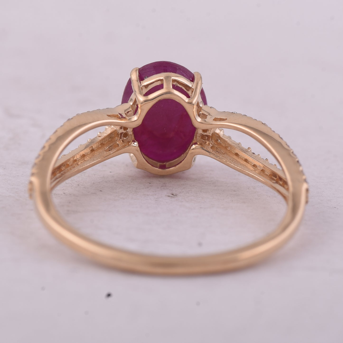 1.63 Ct Oval Mixed Cut Natural Ruby 14K Gold Ring