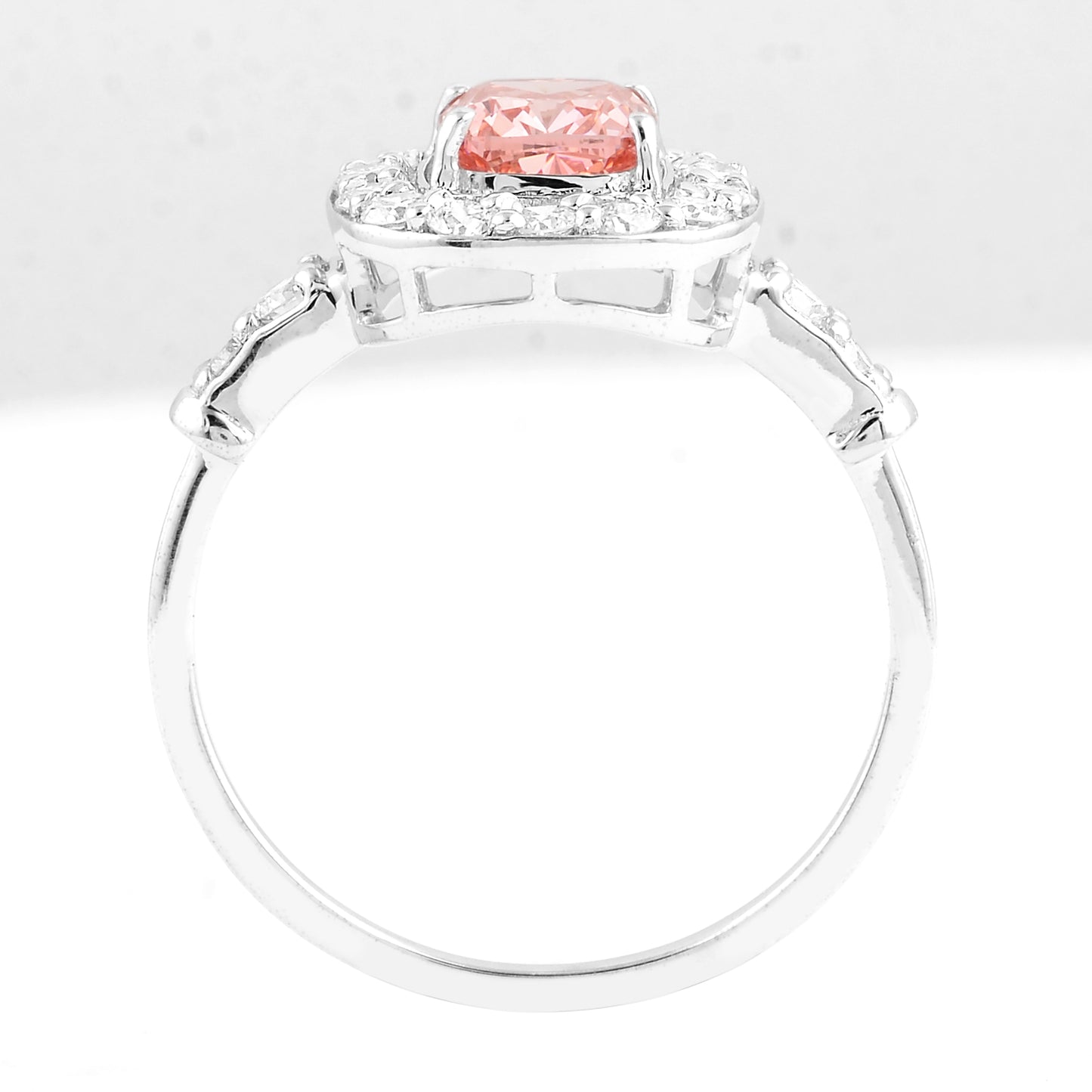 1.57 Carats Fancy Vivid Pink Lab Grown Diamond 14K Gold Ring