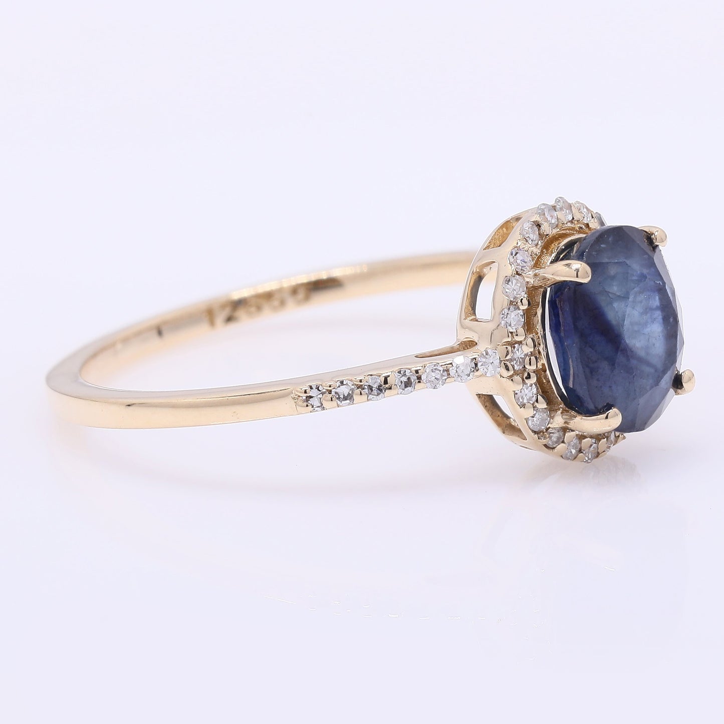 1.86 Ct Oval Mixed Cut Natural Sapphire 14K Gold Ring