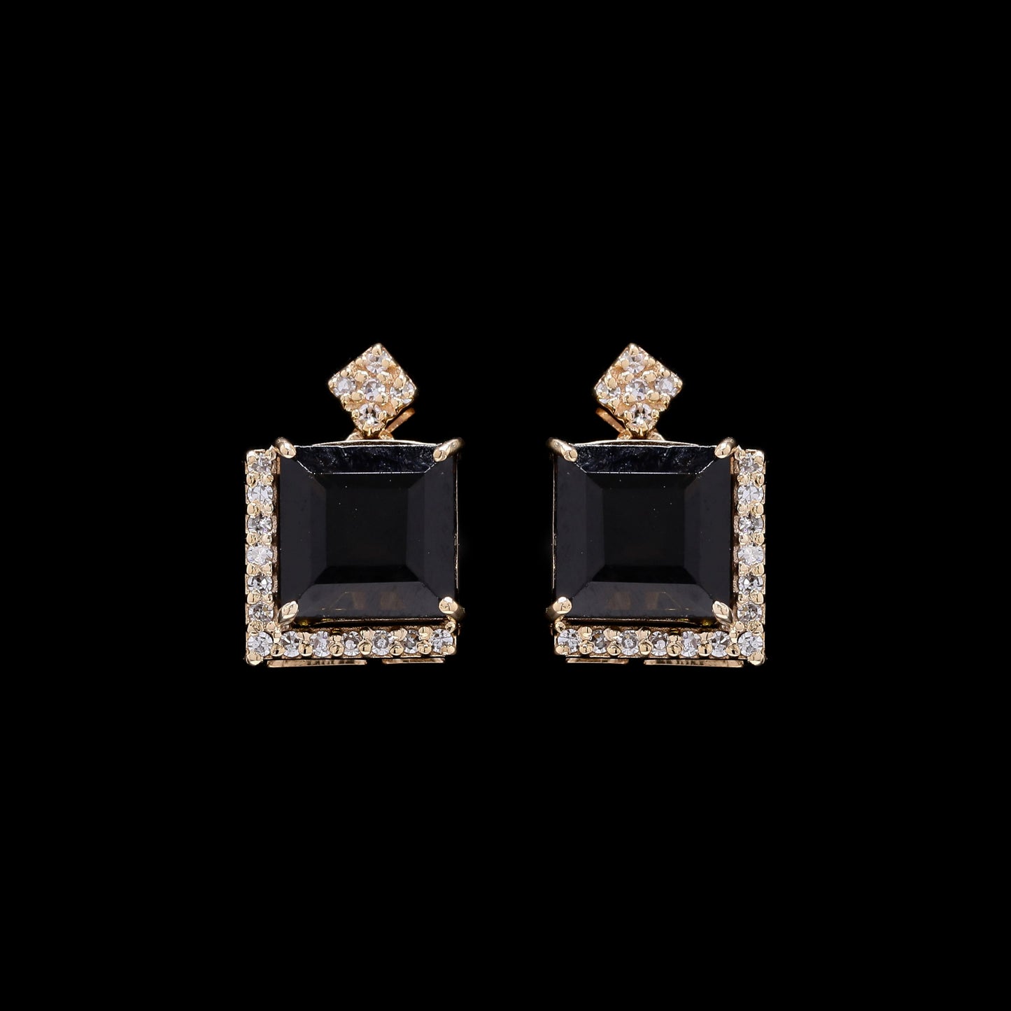 2.72 Ct Square Step Cut Natural Tourmaline 14K Gold Earrings