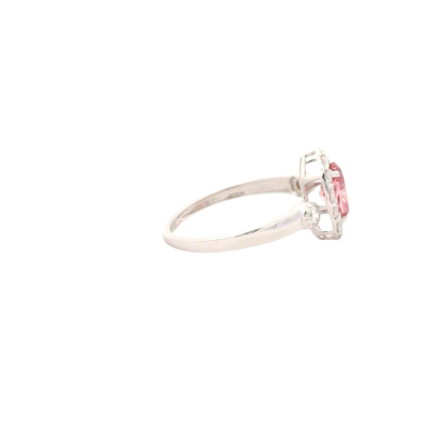 1.52 Carats Pink Lab Grown Diamond 14K Gold Ring
