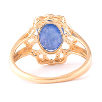 2.93 Ct Oval Mixed Cut Natural Sapphire 14K Gold Ring