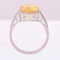 2.34 Ct Round Mixed Cut Natural Fire Opal 950 Platinum Ring
