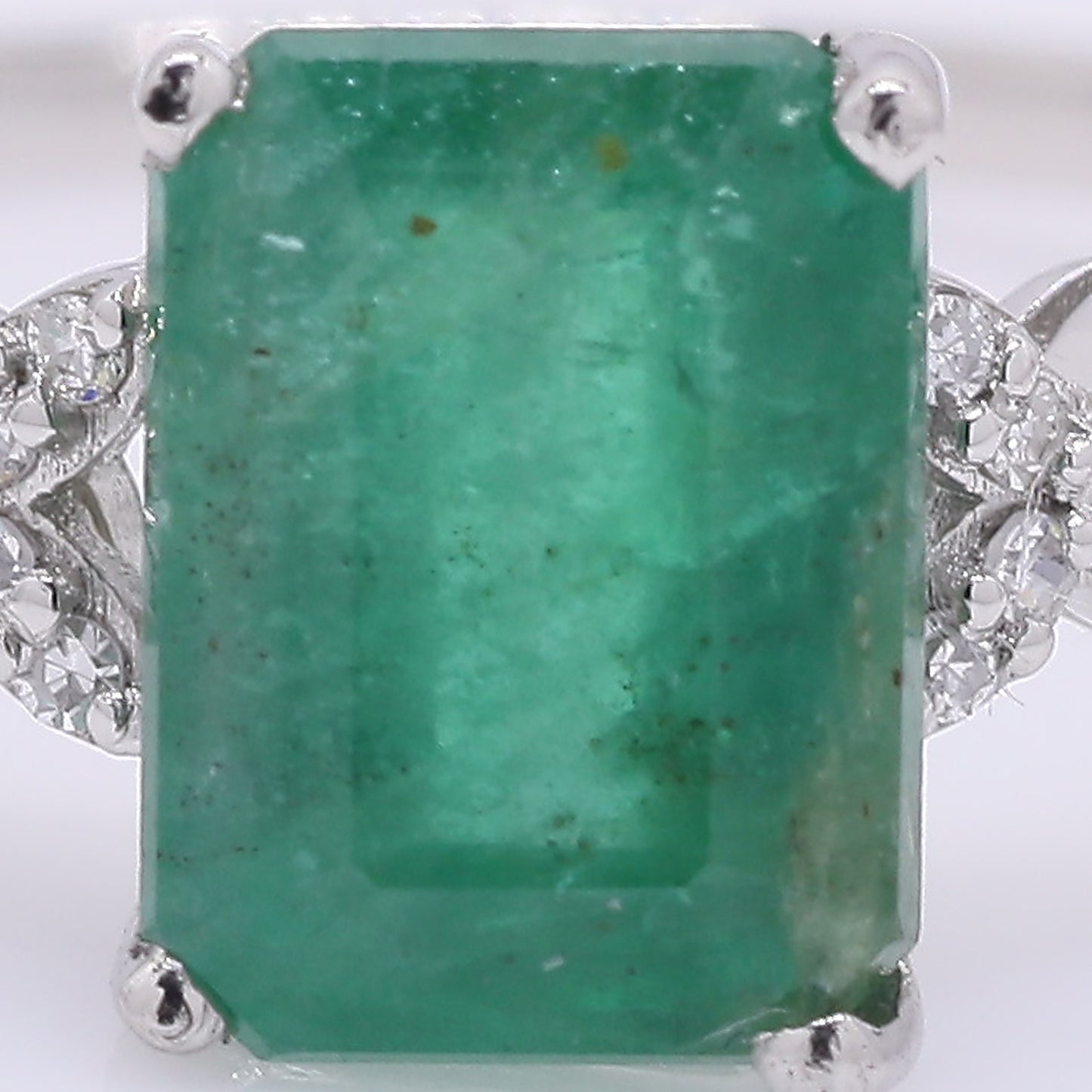 1.67 Ct Octagon Step Cut Natural Emerald 950 Platinum Ring