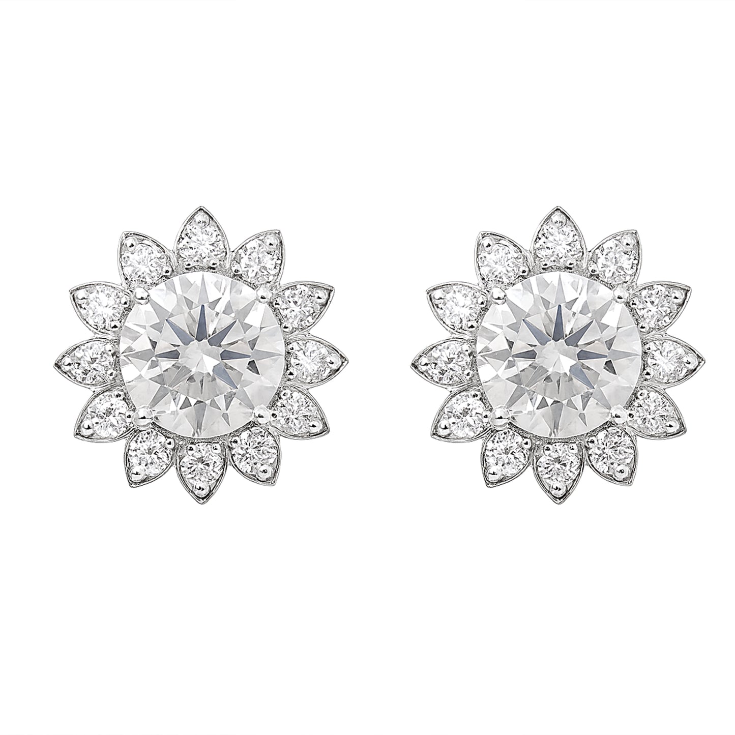 4.04 Carats Lab Grown Diamond 14K Gold Earrings