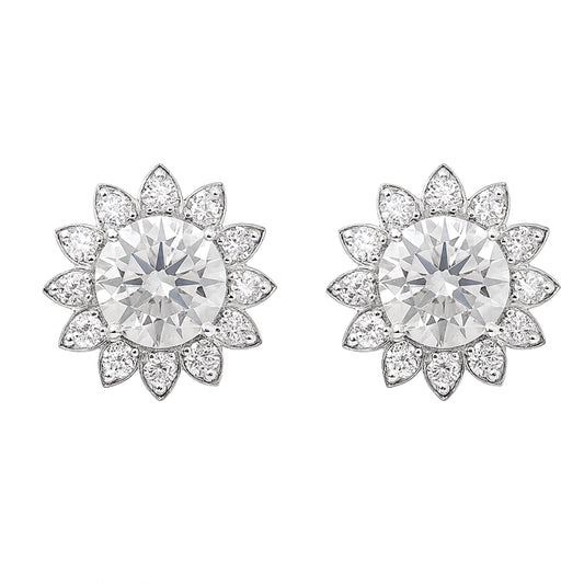 4.04 Carats Lab Grown Diamond 14K Gold Earrings