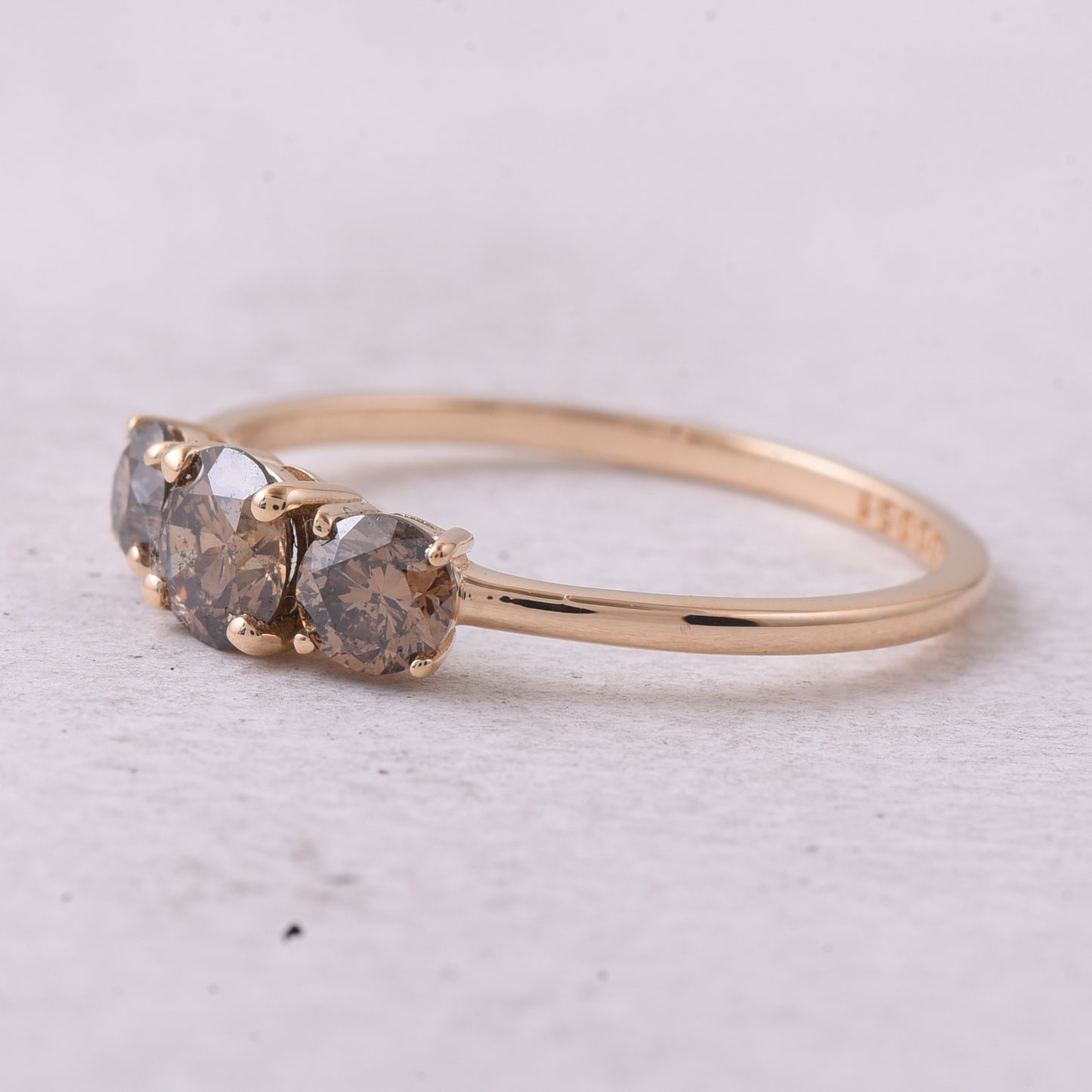 0.90 Ct Round Dark Brown Diamond 14K Gold Ring