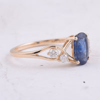 1.60 Ct Oval Natural Sapphire 14K Gold Ring