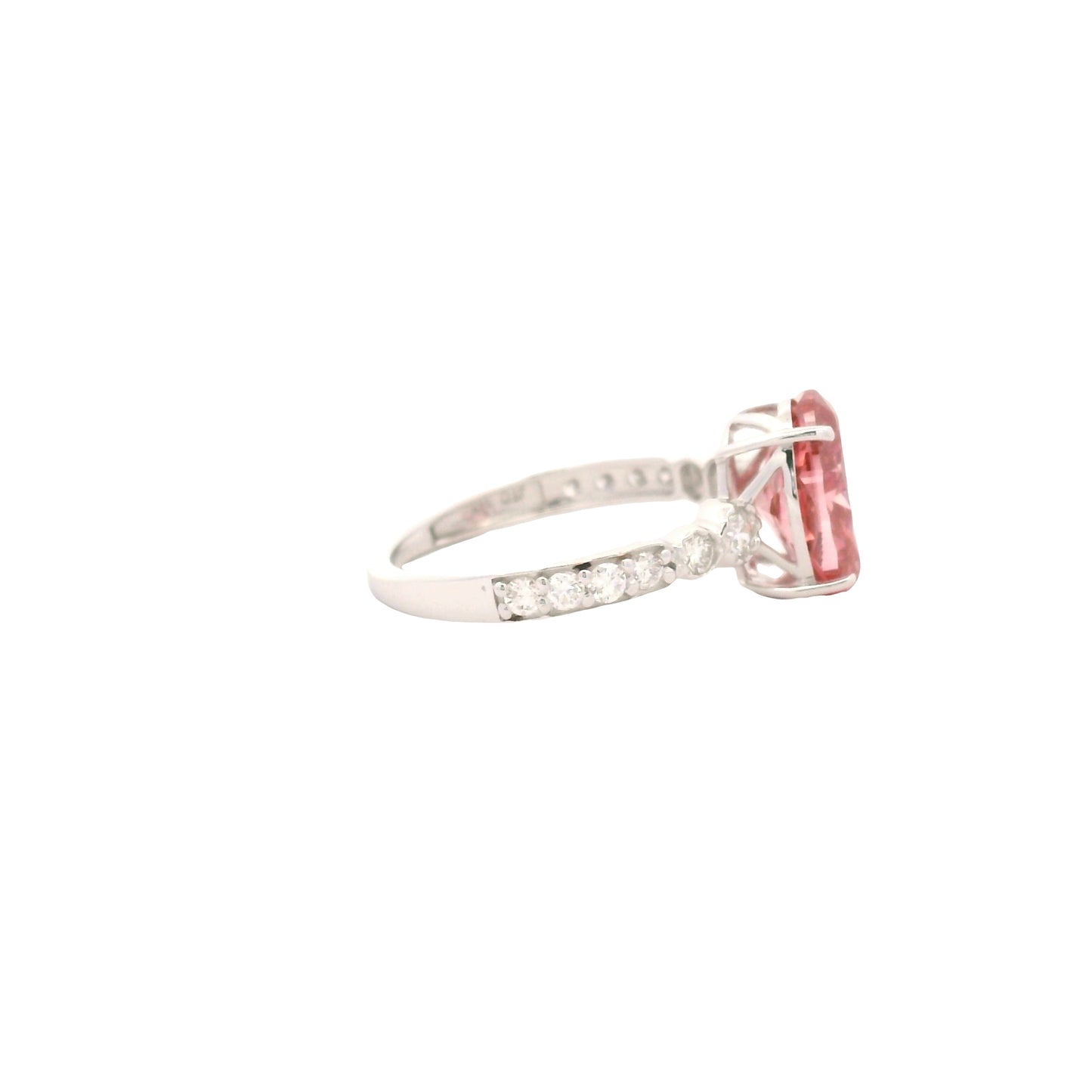 3.49 Carats Pink Lab Grown Diamond 14K Gold Ring