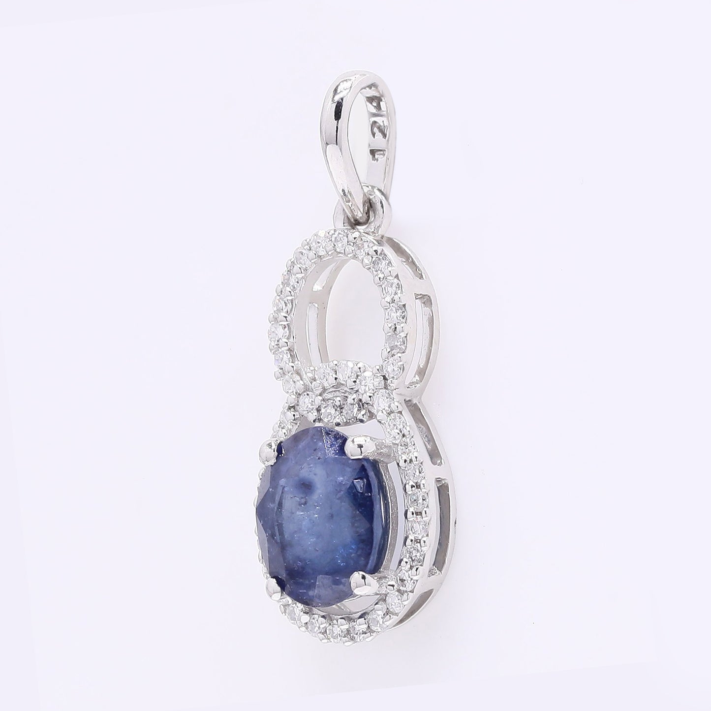 1.43 Ct Oval Mixed Cut Natural Sapphire 950 Platinum Pendant
