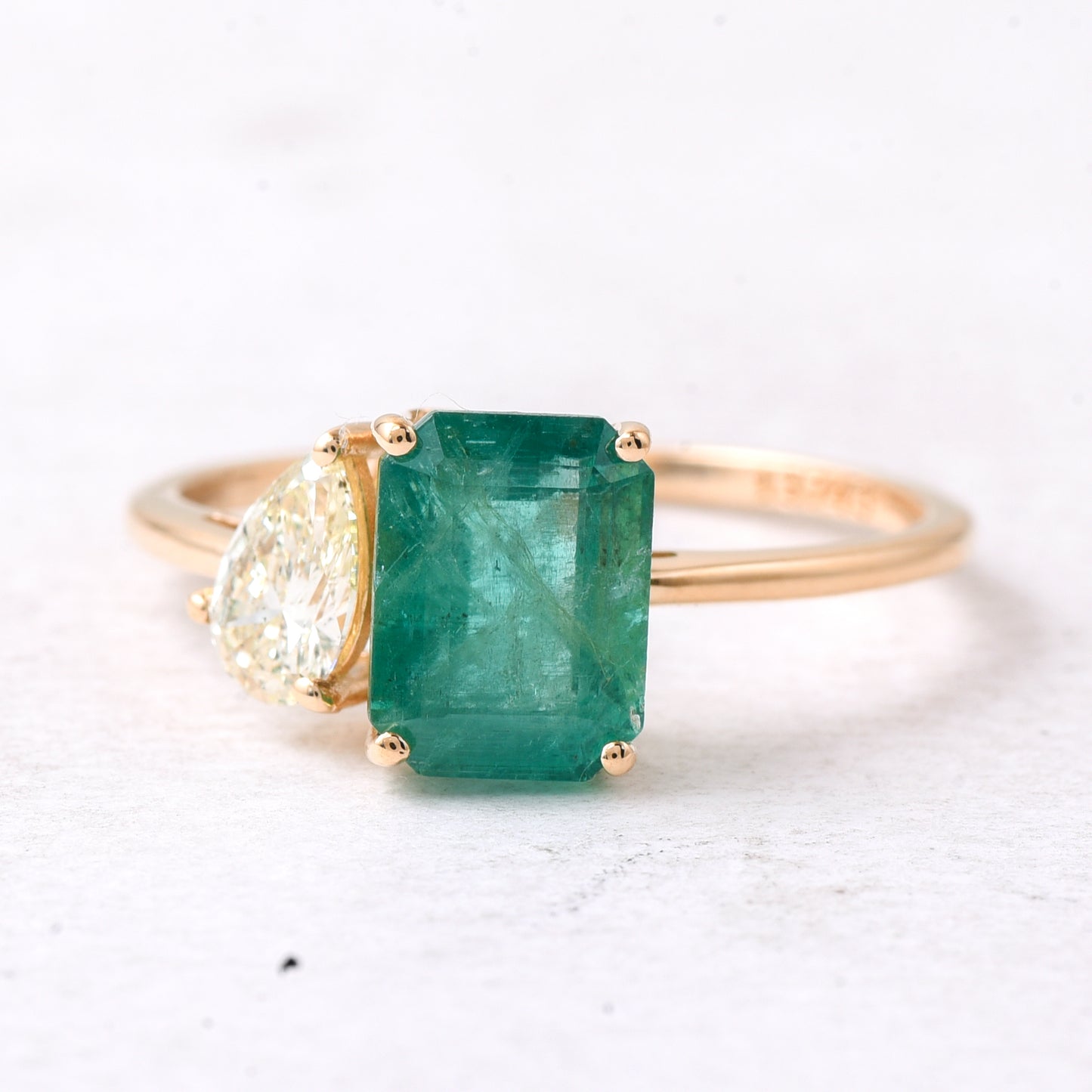 2.36 Ct Octagon Step Cut Natural Emerald 14K Gold Ring